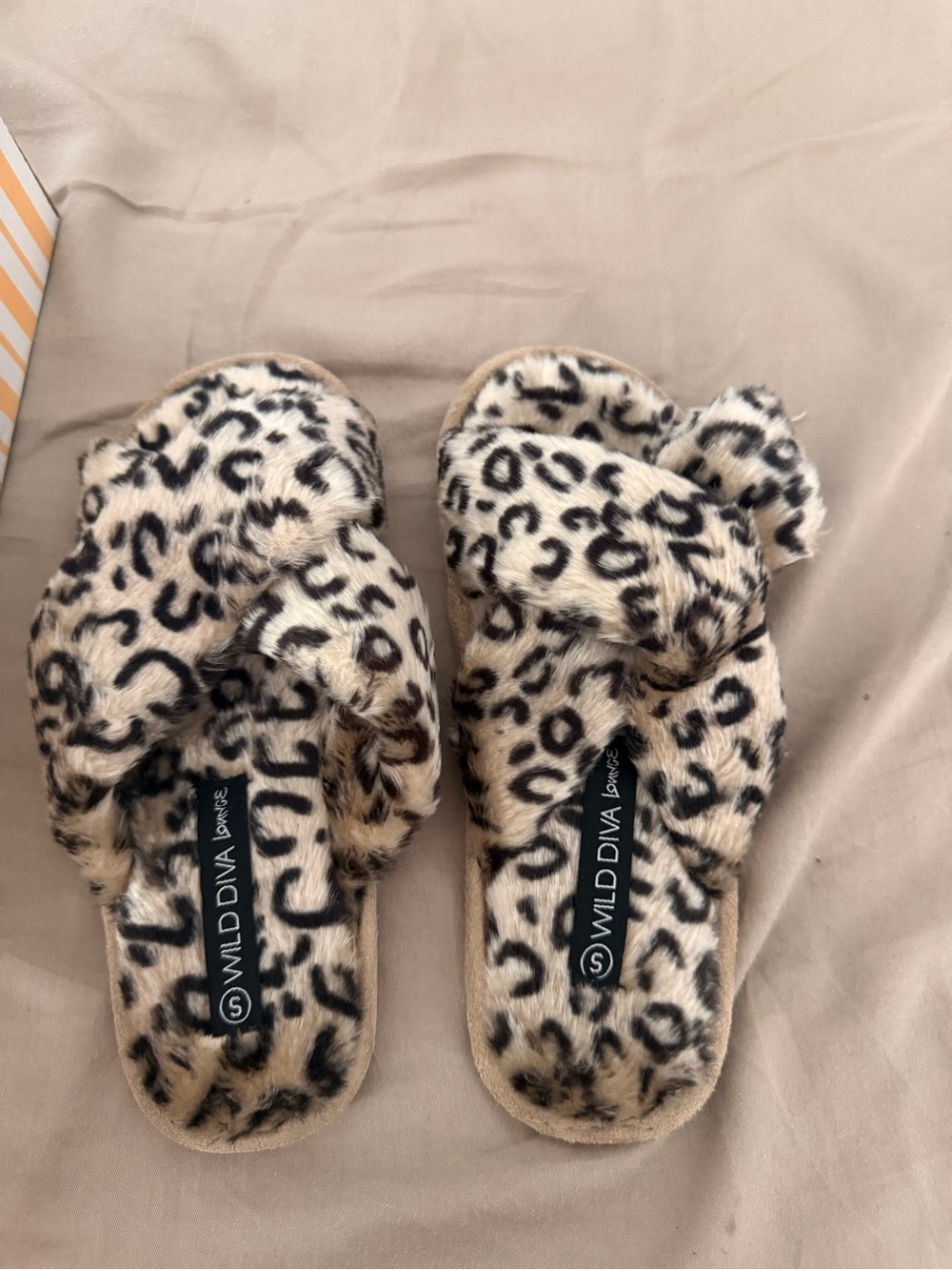 DIVA Lounge Leopard Faux-Fur Slide Slippers - Tan/Black